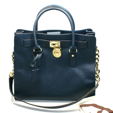 michael kors hamilton satchel navy blue|Michael Kors Hamilton large tote.